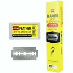 Feather Double Edge Safety Razor Blades 200 Count Platinum Coated Steel. Fixed Price $73.65.