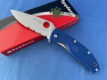 Spyderco C122PSBL Tenacious Knife Blue Frn Handle S35VN Combo Edge Col. #156V. Fixed Price $90.00.