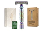 Vikings Double Edge RAZOR+5 Swedish Steel Blades/luxury Chieftain Aurora. Fixed Price $29.99.