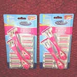 2 Noxzema Disp. Razor Replenish 4-BLADE 9 Refills + Reusable Handles Each Pkg. Fixed Price $22.50.
