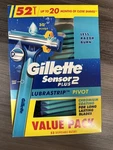 Gillette Sensor Plus 52CT Disposable Razors Lubrastrip Pivot. Fixed Price $40.00.