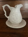 Vtg 1960 Mini Porcelain Pitcher Saucer/basin Set Cream Grape Perma Portland,. Fixed Price $10.70.