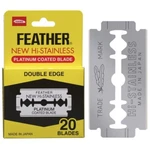 20 Feather Hi-stainless Platinum Coated Double Edge Razor Blades Free Usa Ship. Fixed Price $15.14.