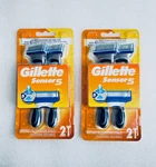 Set Of 4 - New Gillette Sensor Men's 5 Blade Disposable Razors, Count Total. Fixed Price $15.50.