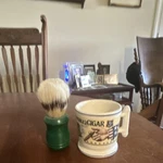 Shaving Brush And Mug Set Green White Beige Includes. Fixed Price $16.98.