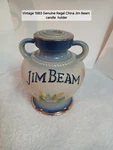 Jim Beam Vintage 1983 Genuine Regal China Candlestick Holder Double Handles. Fixed Price $12.89.