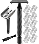 Shaving Revolution Long Handle Double Edge Safety Razor - 12 Piece Set, Black. Fixed Price $38.99.