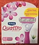 Schick Quattro For Women Value Pack 6 Refill Cartridges With Aloe New Sealed. Fixed Price $10.49.