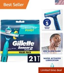 SENSOR2 Plus Pivot Men's Disposable Razor, 21 Razors. Fixed Price $39.99.