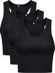 3 Pieces Women Basic Sleeveless Racerback Crop Tank Top Short Small, Black. Fixed Price $32.73.