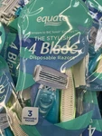Equate The Stylish 4 Blade Disposable Razors Women 3 Pack Blue White Green. Fixed Price $12.99.