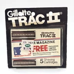 Vintage Gillette Trac Ii Shaving Cartridges 5 Pack Blades Nos Sealed 1970'S Mlb. Fixed Price $12.99.