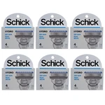 6 Packs Schick Hydro Dry Skin 5 Blades Razor Refills/pack, Total 24 Cartridges. Fixed Price $29.75.