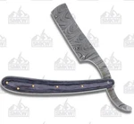 Razor Pocket Knife Black Pakkawood Folding Damascus Blade Straight Shave. Fixed Price $27.88.