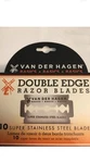 Van Der Hagen Double Edge Stainless Steel Razor Blades, Pack Of 10. Fixed Price $12.99.