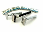 3 Pcs Old Fashion Vintage Classic Safety Razors + 20 Blades Gift Set. Fixed Price $19.99.