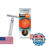 Merkur MK34C Double Edge Razor - Heavy Duty Short Handle (for Blades). Fixed Price $72.00.