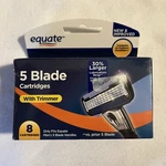 Equate 5-BLADE Razor Cartridges For The Ultimate Handle 8 Refills. Fixed Price $24.99.