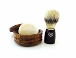 Zeva Men's Boar Bristle Shaving Brush, Wooden Cup Mug & Soap. Fixed Price $29.99.