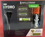 Schick Hydro Set; Razor, 3 Refills, Edge Shave Gel & Banana Boat Lip Balm. Fixed Price $12.96.