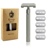 Long Double Edge Butterfly Open Safety Razor For Women + 10 Shaving Blades. Fixed Price $12.99.