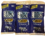 Lot Of (3) Bic Deuce 2 Blades Razors Shaving Shavers Disposable 10 Each. Fixed Price $23.49.
