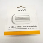 Nood 5-BLADE Razor Cartridge Refill 4 Count W/ 360 Moisture Strip Sealed. Fixed Price $9.97.
