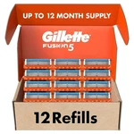 Gillette FUSION5 Mens Razor Blade Refills, 12 Count, Lubrastrip For More Comfo. Fixed Price $62.24.