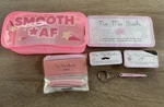 No Mo-stache Smooth Af Gift Set Waxing Strips, Facial Razor, Tweezers, Pouch. Fixed Price $29.99.