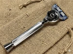 Safety Razor Heavy Chrome Gillette Fusion Flex Ball Compatible 5 Blades. Fixed Price $44.00.