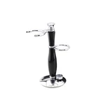Men Razor Brush Stand Holder Black Off White Chrome Shaving. Fixed Price $19.99.