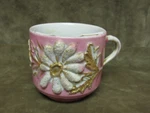 Victorian Pink Lustre Ware Gold Highlights Daisy Flower Moustache Mug / Cup. Fixed Price $23.75.