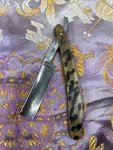 6/8 Empire Knife Co Straight Razor Etched. Fixed Price $120.00.