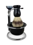 Shaving Kit 4 Pcs Shave Razor Badger Brush Stand Soap Bowl Mug Gift Set Beard. Fixed Price $24.99.