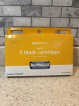 12 Amazon Basics 5-BLADE Razor Refills Men With Dual Lubrication And Precision. Fixed Price $11.00.