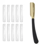 Silicone Handle Straight Edge Shaving Razor With Guard,stainless Steel.... Fixed Price $23.99.