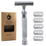 (4.2 Inch) Long Double Edge Safety Razor For Men Wet Shave + 10 Shaving Blades. Fixed Price $13.49.