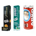 Derby Premium Extra Double Edge Razor Blades 200 Count & Arko Shaving Soap Stick. Fixed Price $29.99.