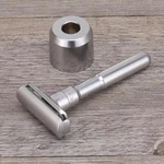Variant Adjustable Double Edge Safety Razor With Stand & 5 Blades Brushed Chrome. Fixed Price $24.99.