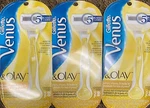 Gillette Venus & Olay. Razor Handle + 2 Refill Cartridges. New / Sealed.. Fixed Price $29.00.