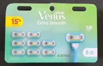 Gillette Venus Extra Smooth 5 Bladed Razor -8 Refill Cartridges Sealed. Fixed Price $26.95.