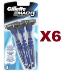 18 Gillette MACH3 Three Blades Disposable Shaving Razor Mens. Fixed Price $61.68.