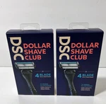 2 Pack Dollar Shave Club 4 Blade Razor 1 Handle & Cartridges Each New. Fixed Price $19.99.