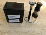Boss Razors Metal Chrome Shaving Set. Stand, Badger Brush & Handle Only. Fixed Price $15.00.