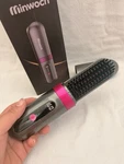 Minwoch Hair Straightening Brush Comb W/ Digital Display, Gray Pink Black. Fixed Price $14.04.