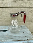 Vintage Federal Tool Corp Hazel Atlas Glass Syrup Pitcher Bakelite Handle. Fixed Price $18.00.