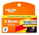 2 Pack-equate 5 Blade Refills With Trimmer, Each 8 Count/total 16 Ct Same!. Fixed Price $64.90.