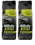 Gillette Black Lubrastrip 10PK Disposable Razors Lot Of 2. Fixed Price $13.89.