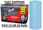 Scott Shop Rolls Towels Blue Original Multi Purpose Paper 55 Sheets 12 24. Fixed Price $63.88.