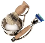 Kingsley, Bamboo & Chrome 5PC. Shave Set,fusion Razor Stand Bowl Brush Soap. Fixed Price $54.95.